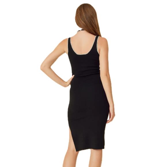 Revolve Black Dress One Grey Day With Twist Halter Neck - Picture 2 of 9